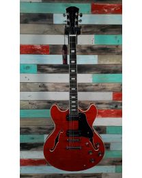 Sire Electrics H7 Series Larry Carlton, Electric Archtop Guitar, H7/STR See Through Red