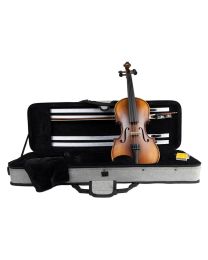 Leonardo All Solid 3/4 Violin Outfit with Case & Bow - Flamed Back LV-1834