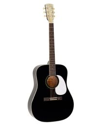 Richwood Heritage Series Dreadnought Guitar with Solid Spruce Top - Pearloid Features - Black HSD-55-BK