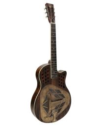 Royall Tri Cone CHESS 12 Wooden Body Tricone Cutaway Resonator Guitar, CH12/BRS