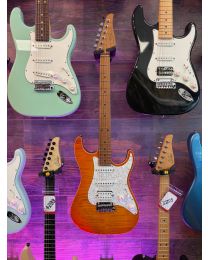 Standard Plus, Trans Honey Amber Burst, Roasted Maple fingerboard, HSS, SSCII