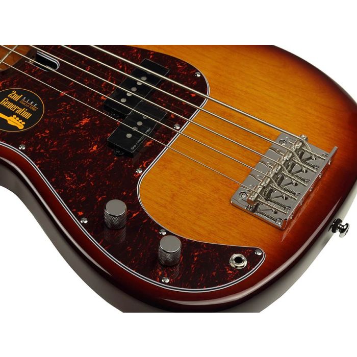 tobacco sunburst p bass 1958 Precision Relic vintage thump thanks to the hand Sire Basses P5 lefty 5-string