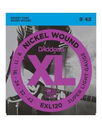 D'Addario Electric Guitar Strings, Super Light 9-42, EXL120