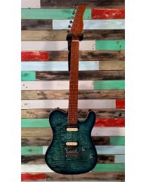 Sire Guitars T7 Series Larry Carlton Electric Guitar T-Style with Flamed Maple Top Transparent Blue, T7FM/TBL