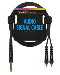 Boston audio signal cable, 2x RCA to 6.3mm jack mono, 1.50mtr