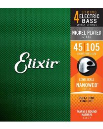 Elixir 14077 Nanoweb Electric Bass String Set - 045 - 105