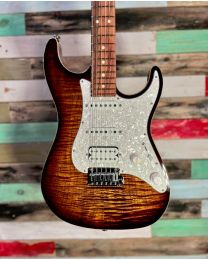 Suhr Standard Plus HSS Electric Guitar, Pau Ferro Fingerboard, SSCII, Deluxe Padded Gig Bag, Bengal Burst, 01-STP-0044 