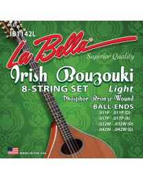 La Bella Acoustic Irish Bouzouki 8-String Set Light - Ball Ends 