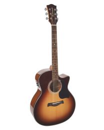 Richwood G40CESB Handmade Electro Acoustic Grand Auditorium guitar, Solid Spruce, Sunburst
