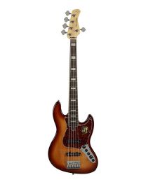 Sire Marcus Miller V7 2nd Gen Series Alder 5-String Bass Guitar Tobacco Sunburst V7+ A5/TS