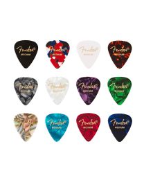 Fender  351 Shape Celluloid Medley Picks 12 pieces - MEDIUM