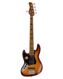 Sire Basses V5 Series Marcus Miller LEFTY Alder 5-string Passive Bass Tobacco Sunburst V5 A5L/TS