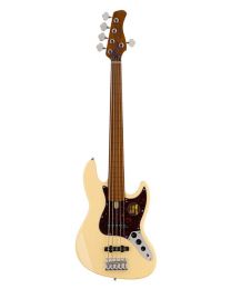 Sire Basses V5 Series Marcus Miller Fretless Alder 5-string Passive Bass Guitar Vintage White