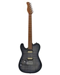 Sire Guitars T7 Series Larry Carlton Electric Guitar LEFTHANDED T-Style Flamed Maple Top, Transparent BLACK, T7FML/TBK