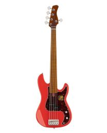 Sire Basses P5 Series Marcus Miller Fretless 5-string Passive Bass Guitar Dakota Red - P5 A5F/DRD