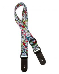 Gaucho Standard Series Ukulele Strap with Blue Flowers GSTU-80-BU
