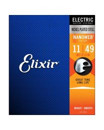 Elixir Nanoweb Electric Guitar Strings, Medium, 11-49, E12102