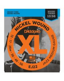 D'Addario Nickel Wound Jazz Medium Electric Guitar Strings,13-56, EJ22