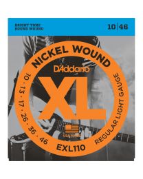 D'Addario XL Nickel Wound Electric Guitar Strings, Regular Light, 10-46, EXL110