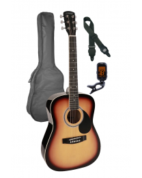 Nashville 3/4 Scale Steel String Acoustic Guitar Pack - Sunburst with Bag GSD-6034-SB Sunburst