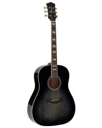 Richwood Heritage Series Guitar Dreadnought with Solid Spruce Top - Trans Black, HSDS-42-TBK