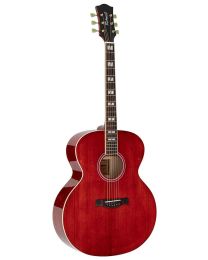 Richwood Jumbo Guitar Heritage Series - Solid Spruce Top - trans red, HSJS-42-TRD