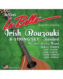 La Bella Acoustic Folk String Set Irish Bouzouki Phosphor Bronze Wound Standard, IB1244S