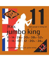 Rotosound Jumbo King String Set Acoustic 12 Phosphor Bronze Wound 11-52, JK30L