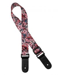 Gaucho Standard Series Ukulele Strap with Lila Flowers GSTU-80-LI
