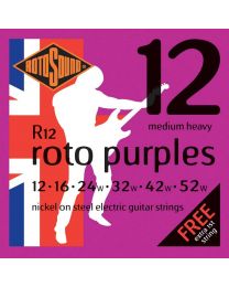 3 Sets of Rotosound R12 Roto Purple MedHeavy Electric Strings