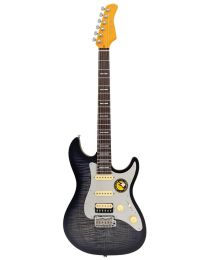 Sire Guitars S Series New Gen Larry Carlton electric guitar S-style transparent black satin, S7+ FM/TBK
