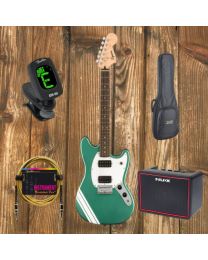 Squier Fender Electric Guitar Pack, Mustangbundlegreen