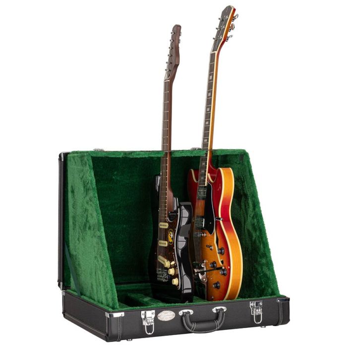 Boston GSC-03-BK Guitar Stand Case – Holds 3 Guitars | Black Tolex