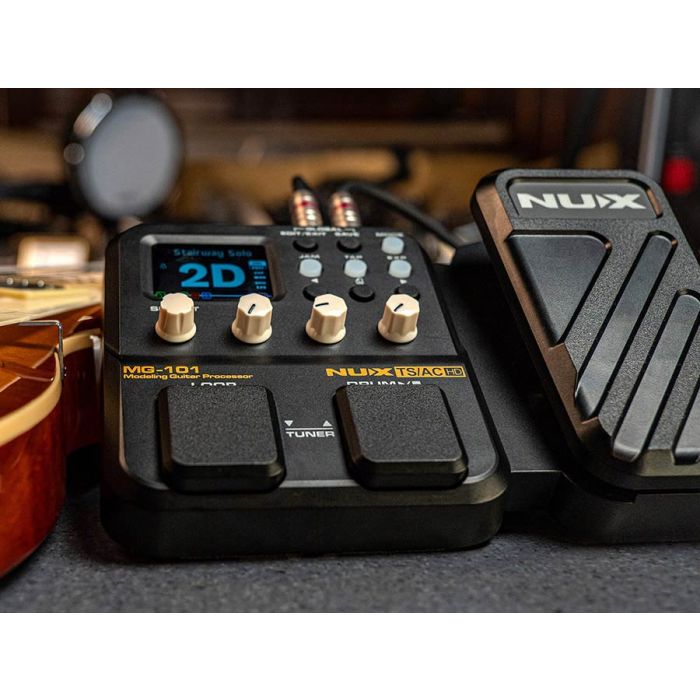 NUX MG-101 Multi-Effects Guitar Amp Modeling Processor with Drum