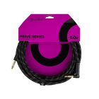 Boston Prime Series Woven Jacket Instrument Cable - Jack to Angled Jack 6 Metres