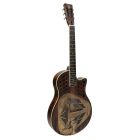 Royall Tri Cone CHESS 12 Wooden Body Tricone Cutaway Resonator Guitar, CH12/BRS 