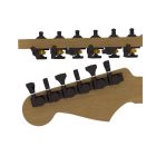 guitar tuner upgrade kit, 6 inline Grip-Lock, open black staggered, HS6K1GL0BST