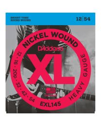 D'Addario Nickel Wound Electric Guitar Strings, Heavy, Plain 3rd, 12-54, EXL145  