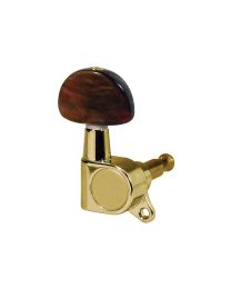 Boston Deluxe Machine Heads For Guitar, 74-GLR Gold with Brown Pearl