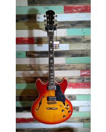 Sire Electrics H7 Series Larry Carlton Electric Archtop Guitar, H7/CS Cherry Sunburst