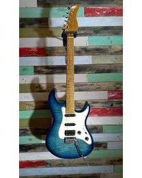 Sire Guitars S7 Series Larry Carlton Electric Guitar S-Style with Flamed Maple Top, S7FM/TBL - Transparent Blue