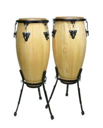 Hayman 10"+11" - Conga Set with Basket Style Stand - Natural