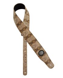 Gaucho Faux Snakeskin Guitar Strap, Brown