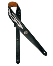 Gaucho Flamed Guitar Strap - White