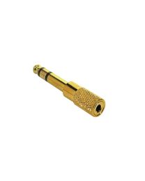 Boston Gold Audio Adaptor - 3.5mm stereo to 6.3mm stereo 1 Piece - AT-165-G Headphone Adaptor