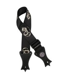 Gaucho Icon Series Black Guitar Strap with Dragon Print - GST-142