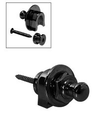 Boston Guitar Strap Locks: Black Strap Lock system for Guitar and Bass BSL-20-BK