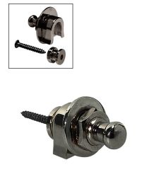 Boston Guitar Strap Locks: Black Chrome Strap Lock system for Guitar and Bass