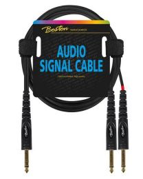 Boston audio signal cable, 2x 6.3mm jack mono to 6.3mm jack stereo, 1.50mtr