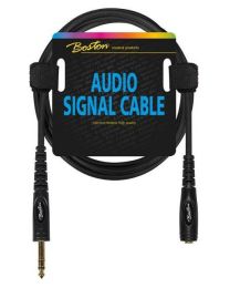 Boston audio signal cable, 6.3mm female jack stereo to 6.3mm jack stereo, 3.00mtr